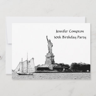 Invitación Fiesta de cumpleaños del contorno de la Estatua de