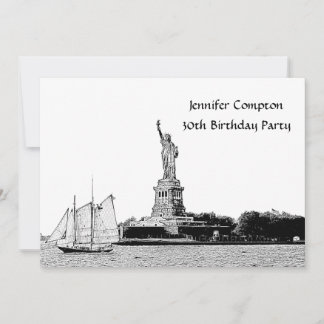 Invitación Fiesta de cumpleaños del contorno de la Estatua de