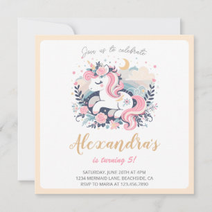 Invitación Fiesta de cumpleaños del crema del pastel mágico C