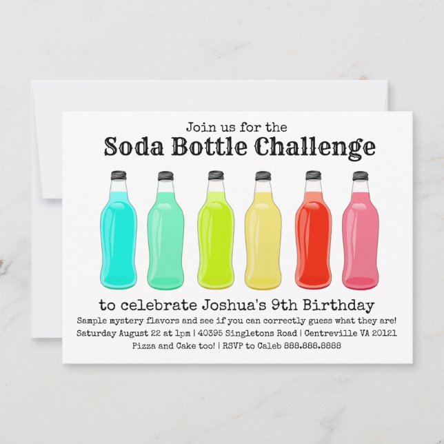 Invitación Fiesta de cumpleaños del desafío de la botella de (Anverso)