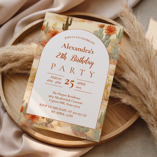 Invitación Fiesta de Cumpleaños del Desierto de Terracota (Subido por el creador)