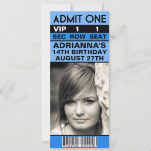 Invitación Fiesta de cumpleaños del Día de la Foto Bahama Blu