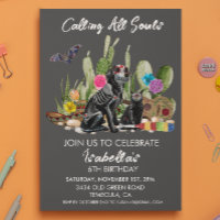 Fiesta de cumpleaños del Día de Muertos con acuare