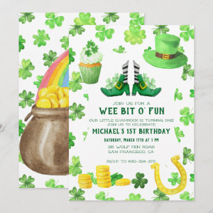 Invitación Fiesta de cumpleaños del Día de San Patricio
