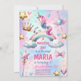 Invitación Fiesta de cumpleaños del Día del Arcoiris de Unico