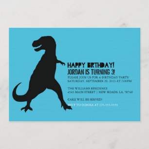 Invitación Fiesta de cumpleaños del dinosaurio el T-Rex