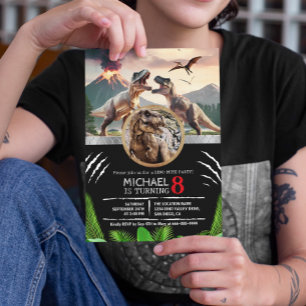 Invitación Fiesta de cumpleaños del dinosaurio prehistórico T