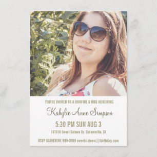 Invitación Fiesta de cumpleaños del dulce 16 de la foto