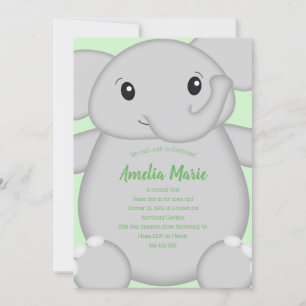 Invitación Fiesta de cumpleaños del Elefante Verde
