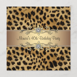Invitación Fiesta de cumpleaños del elegante leopardo