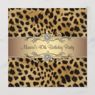 Invitación Fiesta de cumpleaños del elegante leopardo
