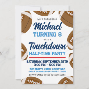 Invitación Fiesta de Cumpleaños del Equipo de Fútbol Azul y R