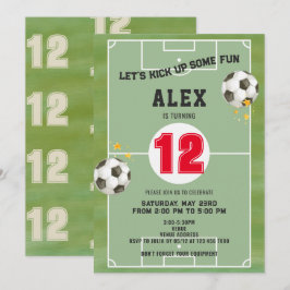 Invitación Fiesta de cumpleaños del equipo de fútbol de campo