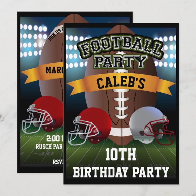 Invitación Fiesta de cumpleaños del equipo de los cascos de f (Anverso / Reverso)