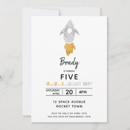 Invitación Fiesta de cumpleaños del espacio exterior del barc