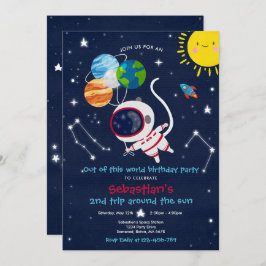 Invitación Fiesta de cumpleaños del espacio exterior fuera de