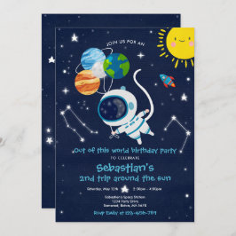 Invitación Fiesta de cumpleaños del espacio exterior fuera de