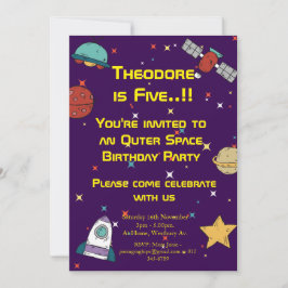 Invitación Fiesta de cumpleaños del espacio ultraterrestre