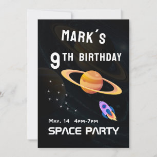 Invitación Fiesta de cumpleaños del espacio ultraterrestre