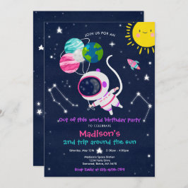 Invitación Fiesta de cumpleaños del espacio ultraterrestre fu