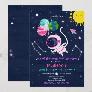 Invitación Fiesta de cumpleaños del espacio ultraterrestre fu