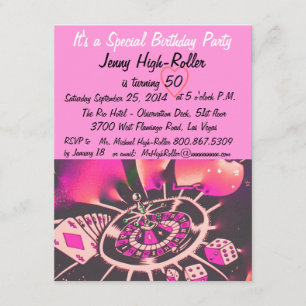 Invitación Fiesta de cumpleaños del estilo de Las Vegas