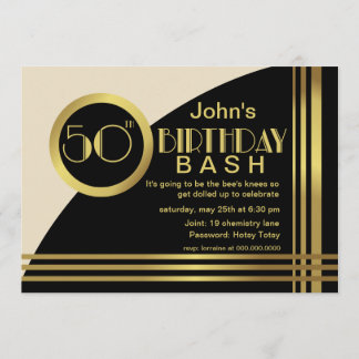 Invitación Fiesta de cumpleaños del estilo de los años 20 de