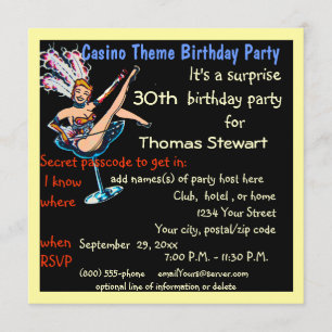 Invitación Fiesta de cumpleaños del estilo del casino de