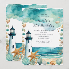Invitación Fiesta de cumpleaños del faro náutico
