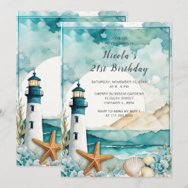 Invitación Fiesta de cumpleaños del faro náutico