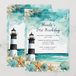Invitación Fiesta de cumpleaños del faro náutico