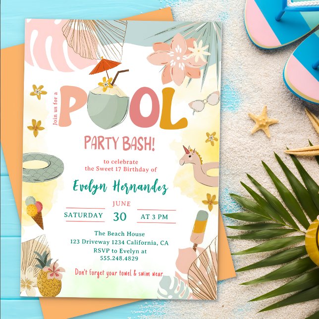 Invitación Fiesta de cumpleaños del Fiesta de billar Bash (Subido por el creador)
