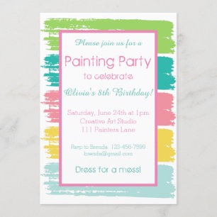 Invitación Fiesta de cumpleaños del Fiesta de la pintura de c