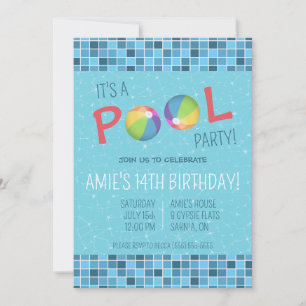 Invitación Fiesta de cumpleaños del Fiesta de la piscina