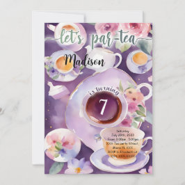 Invitación Fiesta de cumpleaños del Fiesta del té