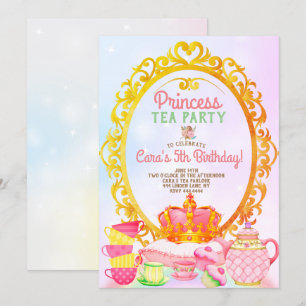Invitación Fiesta de cumpleaños del Fiesta del té de la princ