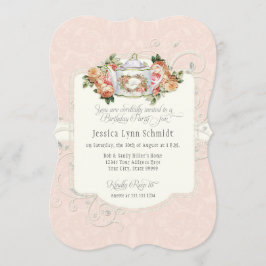 Invitación Fiesta de cumpleaños del Fiesta del té Rosas elega