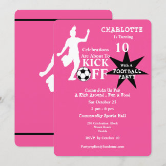 Invitación Fiesta de cumpleaños del fútbol de los chicas