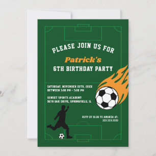 Invitación Fiesta de cumpleaños del fútbol infantil