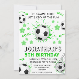 Invitación Fiesta de cumpleaños del fútbol infantil deportivo