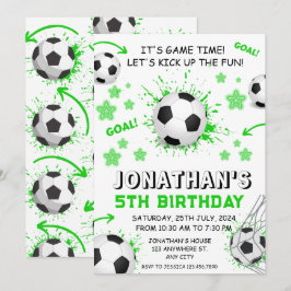 Invitación Fiesta de cumpleaños del fútbol infantil deportivo