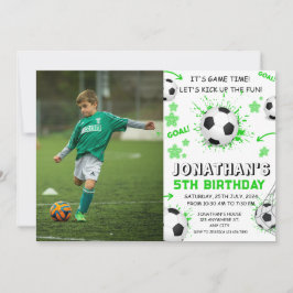 Invitación Fiesta de cumpleaños del fútbol infantil deportivo