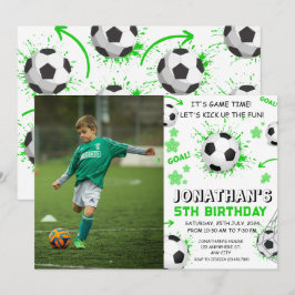 Invitación Fiesta de cumpleaños del fútbol infantil deportivo