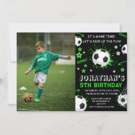 Invitación Fiesta de cumpleaños del fútbol infantil deportivo