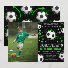 Invitación Fiesta de cumpleaños del fútbol infantil deportivo