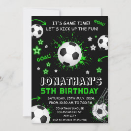 Invitación Fiesta de cumpleaños del fútbol infantil deportivo