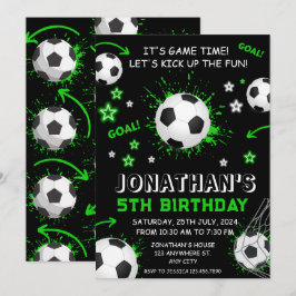 Invitación Fiesta de cumpleaños del fútbol infantil deportivo