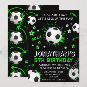 Invitación Fiesta de cumpleaños del fútbol infantil deportivo