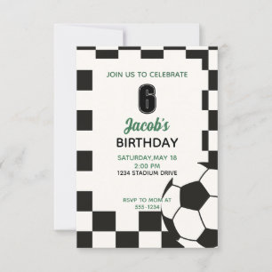 Invitación Fiesta de cumpleaños del fútbol masculino