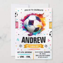 Invitación Fiesta de cumpleaños del fútbol personal